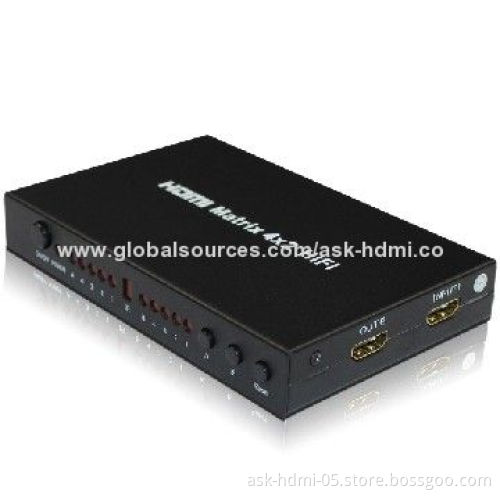 Hi-Fi 4x2 HDMI Matrix with Supports Signal Retiming, 3.5mm Stereo Audio Output